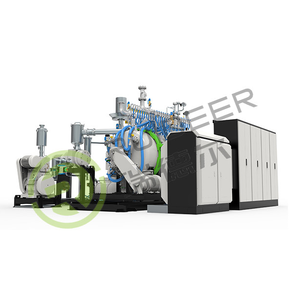 Forneau HIP à refroidissement rapide sous vide horizontal avec une pression de 10 mPa et une température maximale de fonctionnement de 1800 °C.