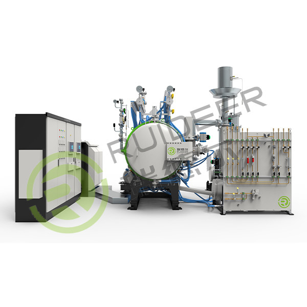 Forneau HIP à refroidissement rapide sous vide horizontal avec une pression de 10 mPa et une température maximale de fonctionnement de 1800 °C.
